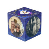 9th Wedding Anniversary Lapis 4 Photos Kubus (Voorkant hoekig)