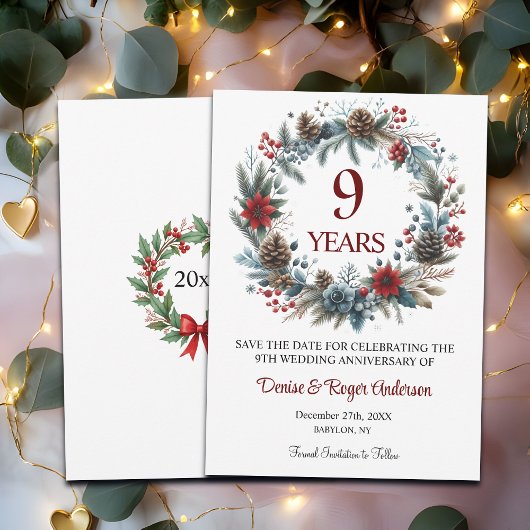 9th Wedding Jubileum Winter Save The Date