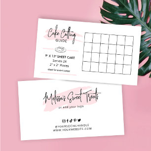 9x13"Bladtaart Snijgids 2x2 Partij Porties Informatiekaartje