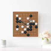 9x9 Go Board met stenen (bruin) Vierkante Klok (Huis)