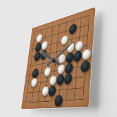 9x9 Go Board met stenen (bruin) Vierkante Klok (Hoek)