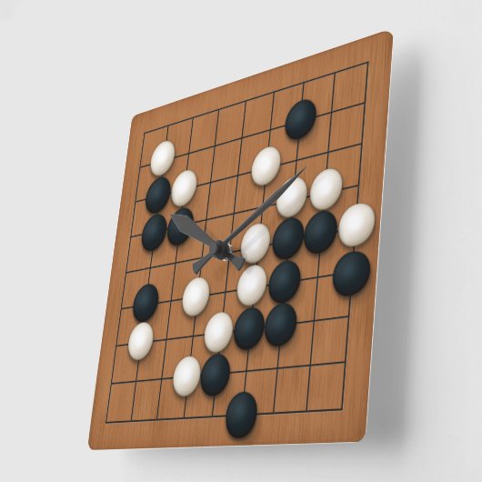 9x9 Go Board met stenen (bruin) Vierkante Klok (Hoek)