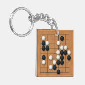 9x9 Go Board met Stones Custom Sleutelhanger (Voorkant Links)