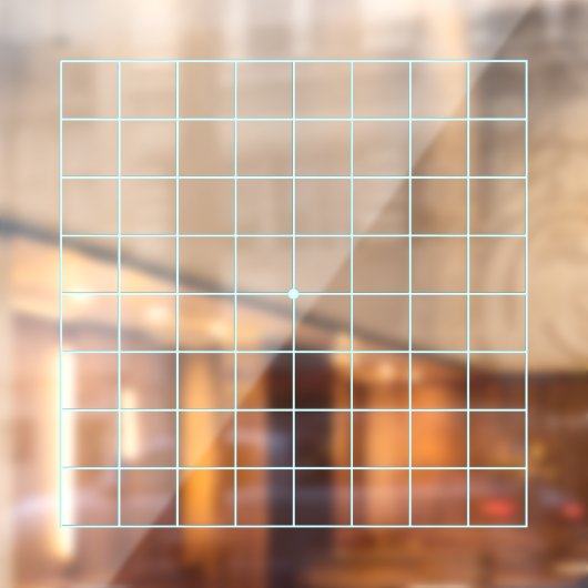 9x9 Goban Lichtgevende Blauwe Lijnen Transparante Raamsticker (Vel 2)