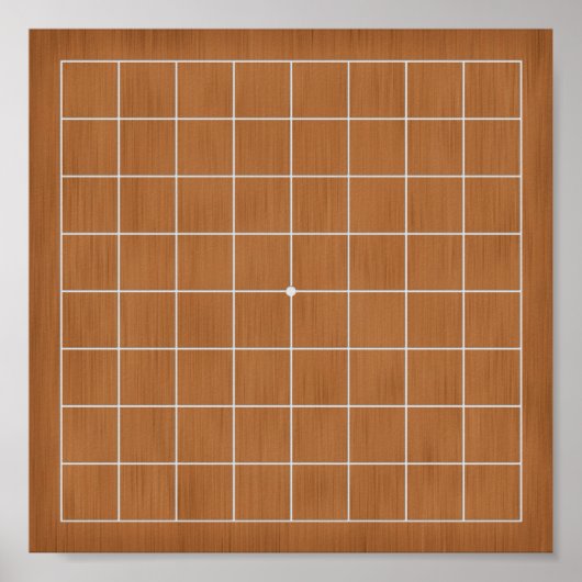 9x9 Goban met White Lines Gameboard of Decoupage Poster (Voorkant)