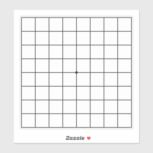 9x9 Goban voor Puzzels & Spellen Transparant 8 "x8 Sticker (Vel)