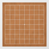 9x9 Goban Wit op Bruin Hout Decal (Vel)