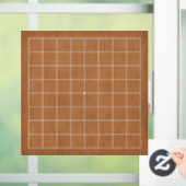 9x9 Goban Wit op Bruin Hout Decal (Huis)