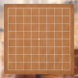 9x9 Goban Wit op Bruin Hout Decal
