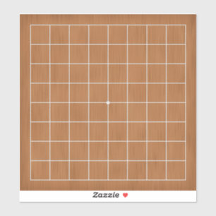 9x9 Goban with White Lines Customizable 8"x8" Sticker