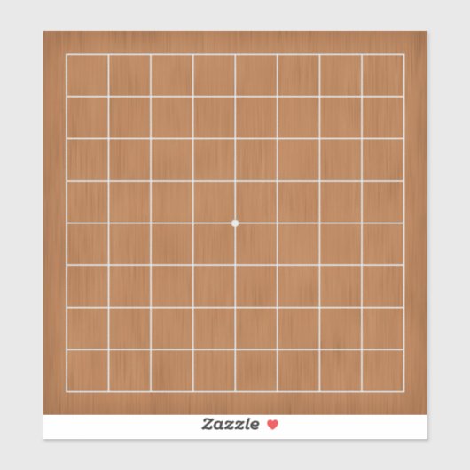 9x9 Goban with White Lines Customizable 8"x8" Sticker (Vel)