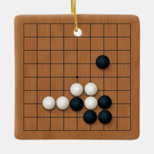 9x9 Igo Board met stenen gepersonaliseerd Keramisch Ornament (Voorkant)