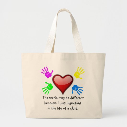 A0001 Ik maakte een verschil in het Life.Bag.1 Grote Tote Bag (Voorkant)