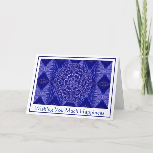 A001 Snowflake Mandala.Blue..Kaart 2 Feestdagen Kaart (Voorkant)