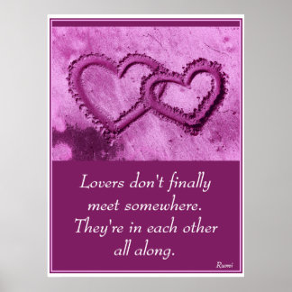 A01 Verbonden hart in Sand.Print.1 Poster