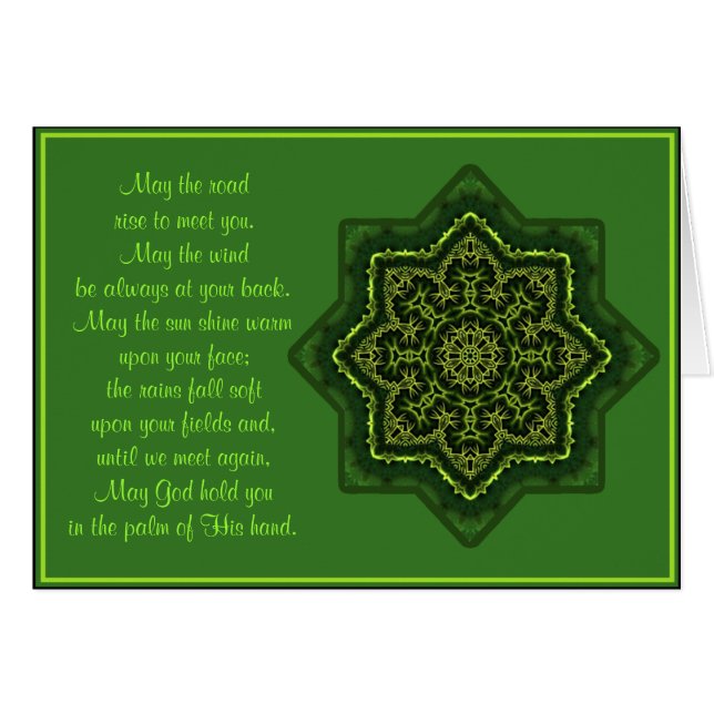 A035 Celtic Mandala Blessing Card.2-mei de weg (Voorkant Horizontaal)