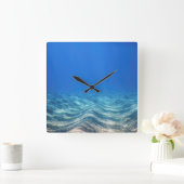 A03 DSCN5636Onderwater Blauwe Oceaan Vierkante Klok (Huis)