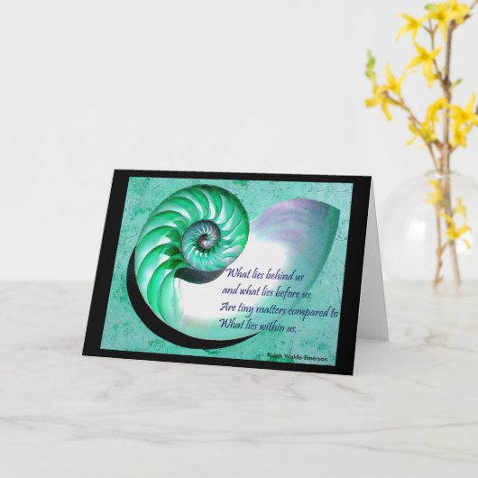 A04 Kaart 1 van het Citaat van Nautilus Shell (Gele Bloem)