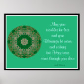 A05 Celtic Kaleidoscopic Mandala - Irish Blessing8 Poster (Voorkant)