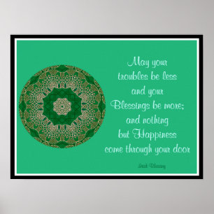 A05 Celtic Kaleidoscopic Mandala - Irish Blessing8 Poster