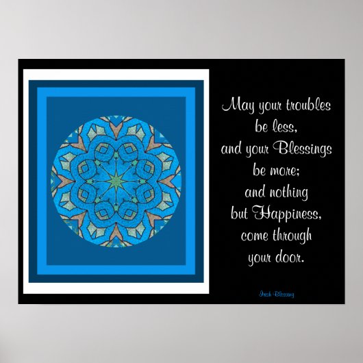 A05 Celtic Kaleidoscopic Mandala - Irish Blessing9 Poster (Voorkant)