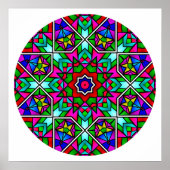 A05 Glas in lood Mandala.2 Poster (Voorkant)