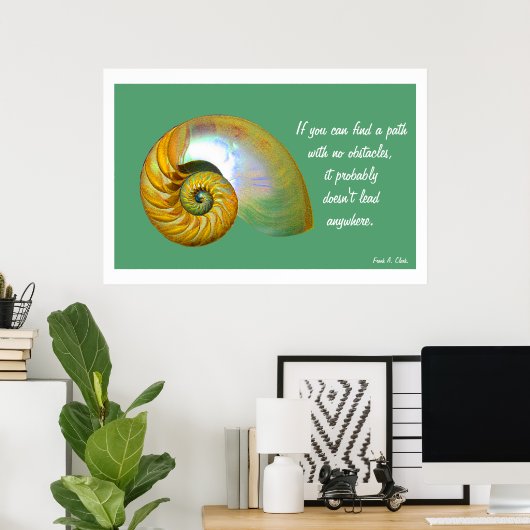 A06 Nautilus Shell Poster - Inspirerend Quote.3 (Thuiskantoor)