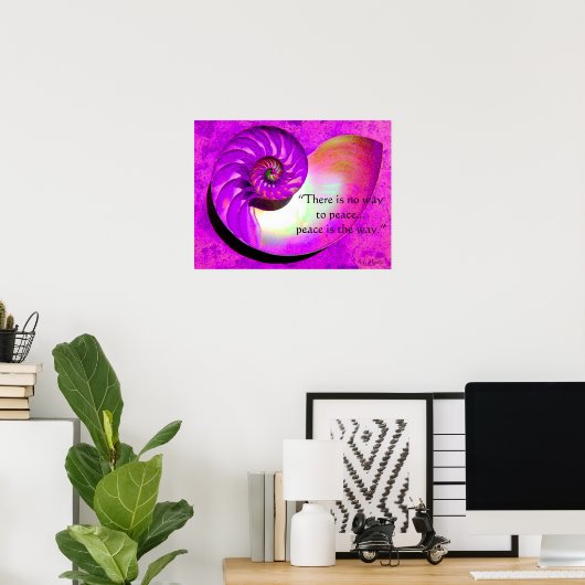 A07 Nautilus Shell Peace Inspiration Poster (Thuiskantoor)