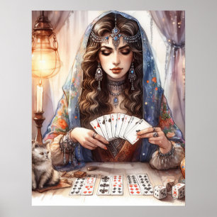 *~* A100 9 Psychische Boho zigeunervrouw Poster
