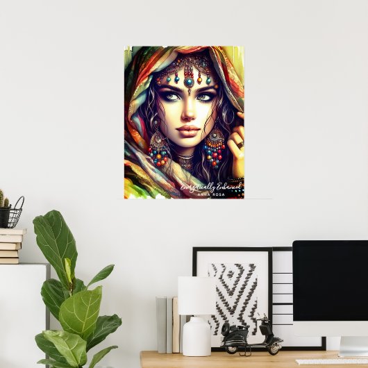 * A100 Psychic Boho Gypsy Fortune Teller 4 Poster (Thuiskantoor)