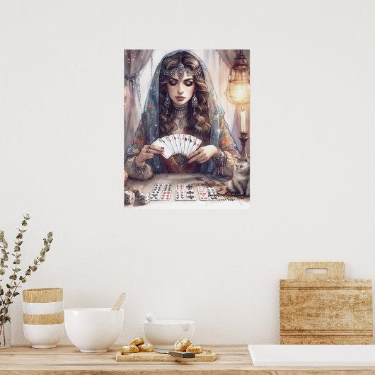 ** A100 Psychic Boho Gypsy Kaart Reader 9 Poster (Keuken)