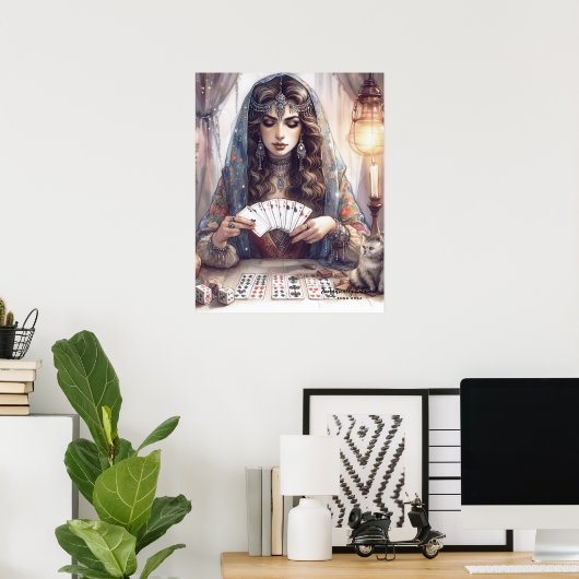 ** A100 Psychic Boho Gypsy Kaart Reader 9 Poster (Thuiskantoor)
