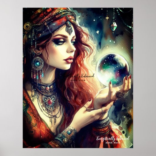 * A100 Psychische Boho Gypsy 10 kristallen bal Poster (Voorkant)