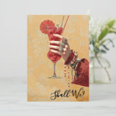 *~* A101 16 Sierlijke Cocktail FOTO BACHELORETTE Kaart (Staand voorkant)