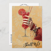 *~* A101 16 Sierlijke Cocktail FOTO BACHELORETTE Kaart (Voorkant / Achterkant)