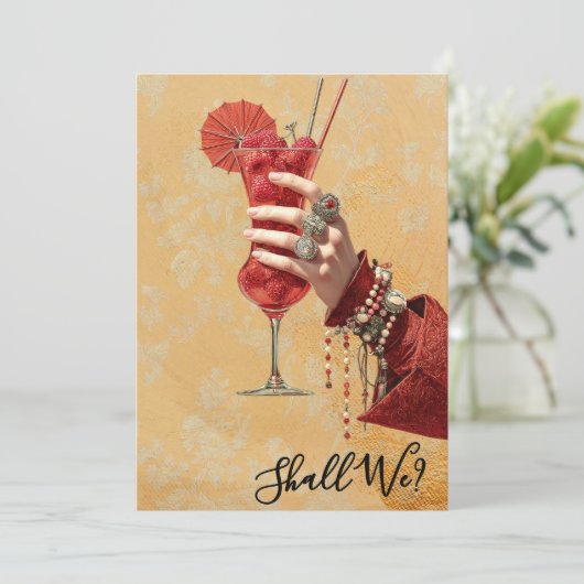 *~* A101 16 Sierlijke Cocktail FOTO DEBUUTANTE Kaart (Staand voorkant)