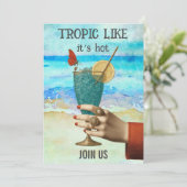 *~* A101 21 Beach Cocktail FOTO BACHELORETTE Kaart (Staand voorkant)