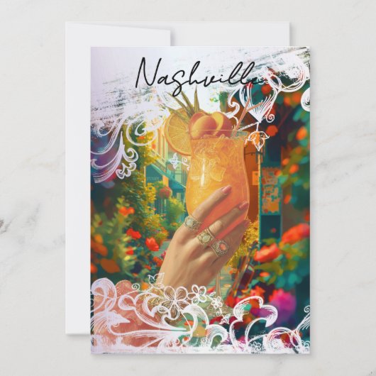 *~* A101 29 PHOTO Cocktail Nashville BACHELORETTE Kaart (Voorkant)