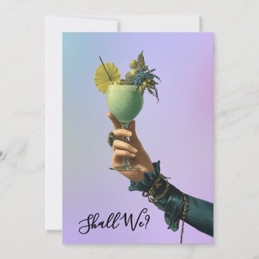 *~* A101 2 Cocktail  FOTO  Weelderig  MEISJESAVOND Kaart (Voorkant)