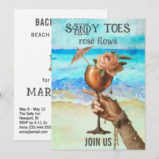 *~* A101 3 Strand Cocktail FOTO AFGRADUerenDE BRUI Kaart (Voorkant / Achterkant)