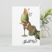*~* A101 4 Versierde Cocktail FOTO BACHELORETTE Kaart (Staand voorkant)