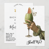 *~* A101 4 Versierde Cocktail FOTO BACHELORETTE Kaart (Voorkant / Achterkant)