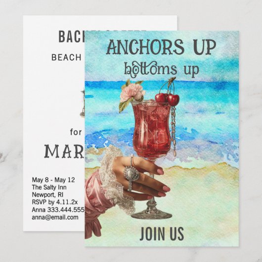 *~* A101 5 Strand Cocktail FOTO MEISJESAVOND Kaart (Voorkant / Achterkant)