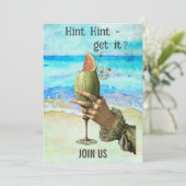 *~*  A101 BACHELORETTE  Beach Cocktail 4 FOTO Kaart (Staand voorkant)