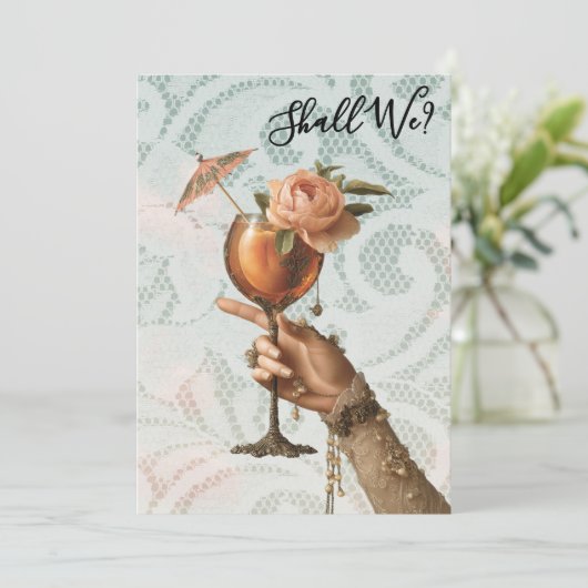 *~* A101  Cocktail FOTO 3 BACHELORETTE Kaart (Staand voorkant)