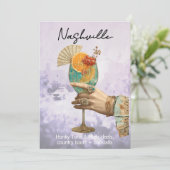 *~* A101 Cocktail FOTO Nashville 7 BACHELORETTE Kaart (Staand voorkant)