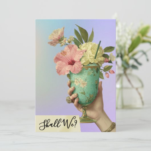 *~* A101 FOTO 10  cocktail BACHELORETTE Kaart (Staand voorkant)