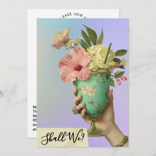 *~* A101 FOTO 10  cocktail BACHELORETTE Kaart (Voorkant / Achterkant)