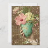 *~* A101 FOTO 10 Versierde Cocktail JONGGEZELLENAV Kaart (Voorkant)