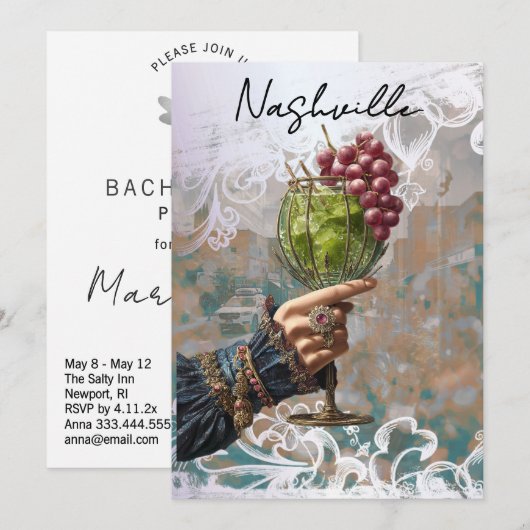 *~* A101 FOTO 25 Cocktail Nashville AFGRADUATIEMAA Kaart (Voorkant / Achterkant)